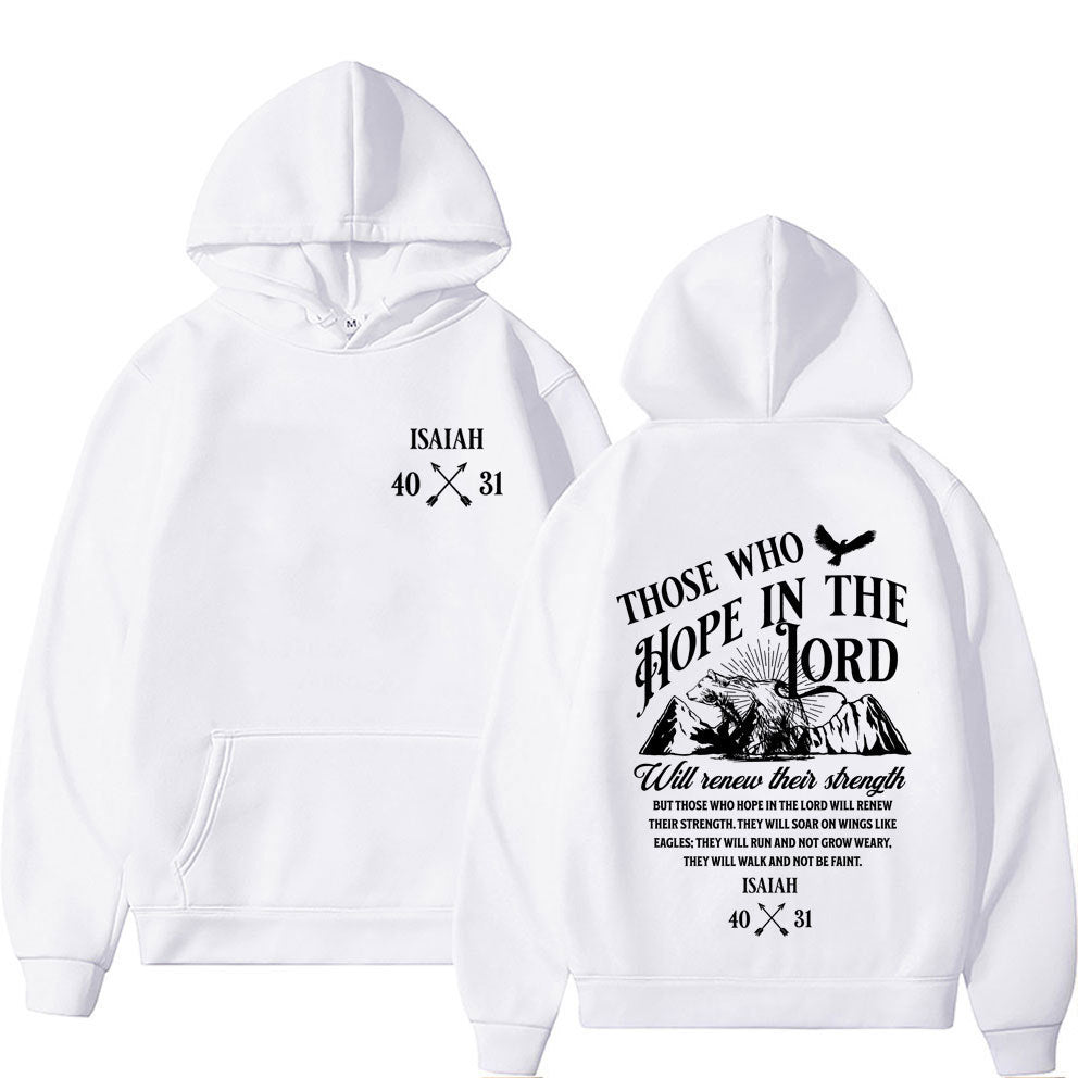 Christian Jesus Letters Print Hoodies Men Clothing