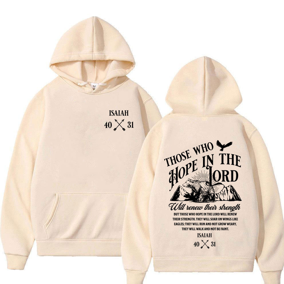 Christian Jesus Letters Print Hoodies Men Clothing