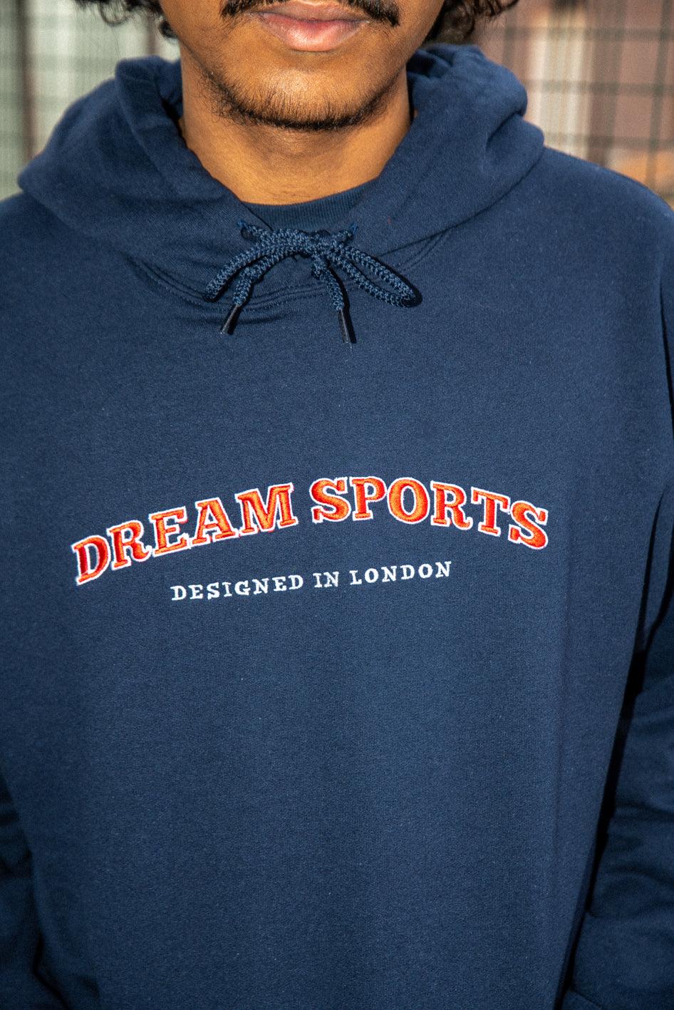 Hoodie in Navy with Dream Sports Embroidery