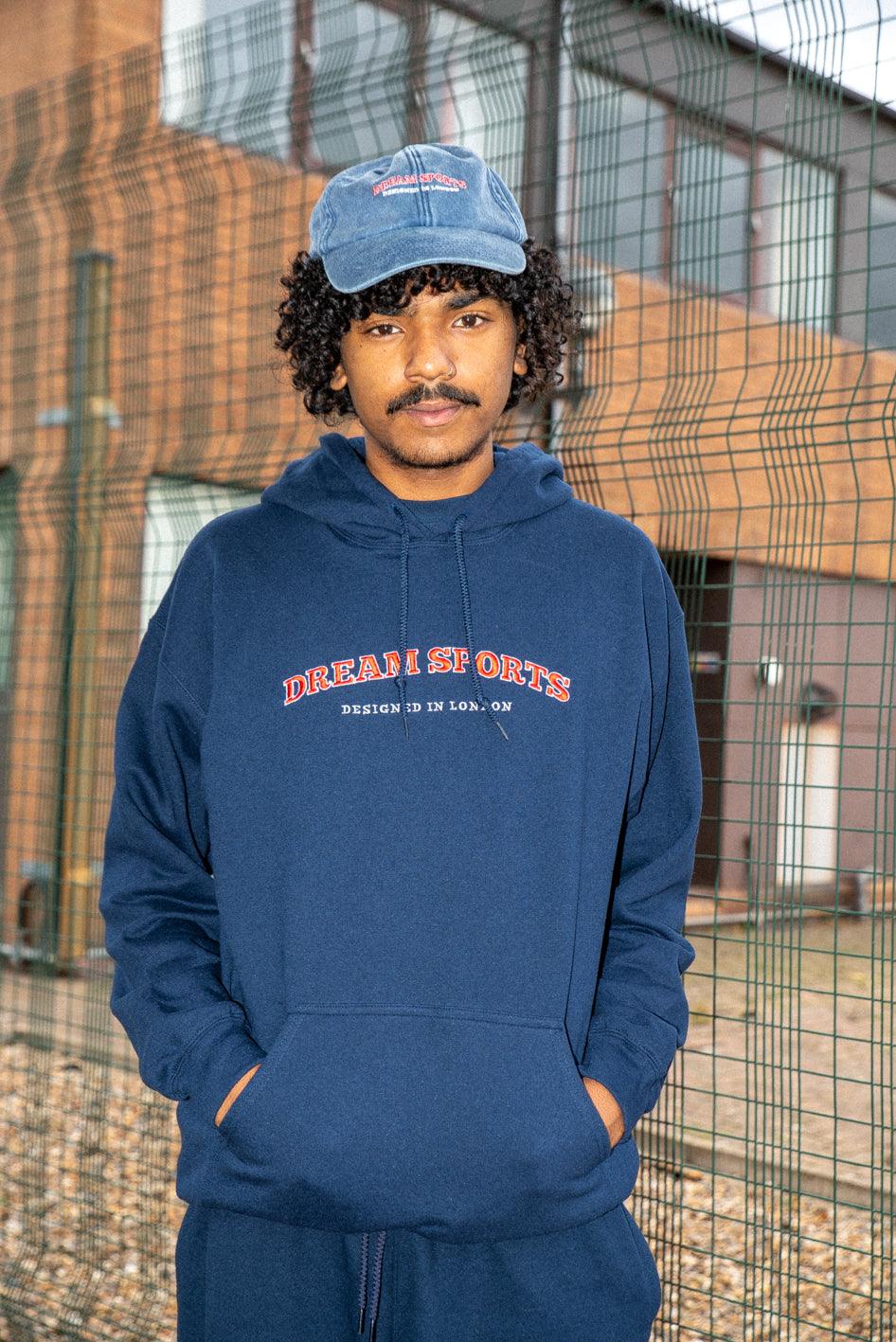 Hoodie in Navy with Dream Sports Embroidery