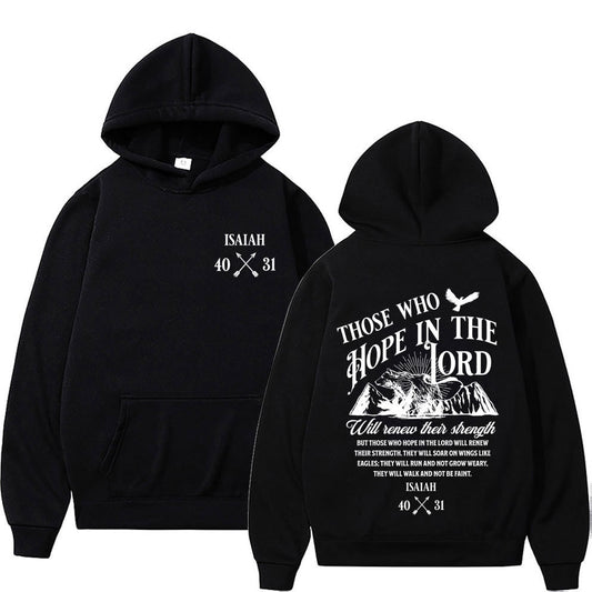 Christian Jesus Letters Print Hoodies Men Clothing