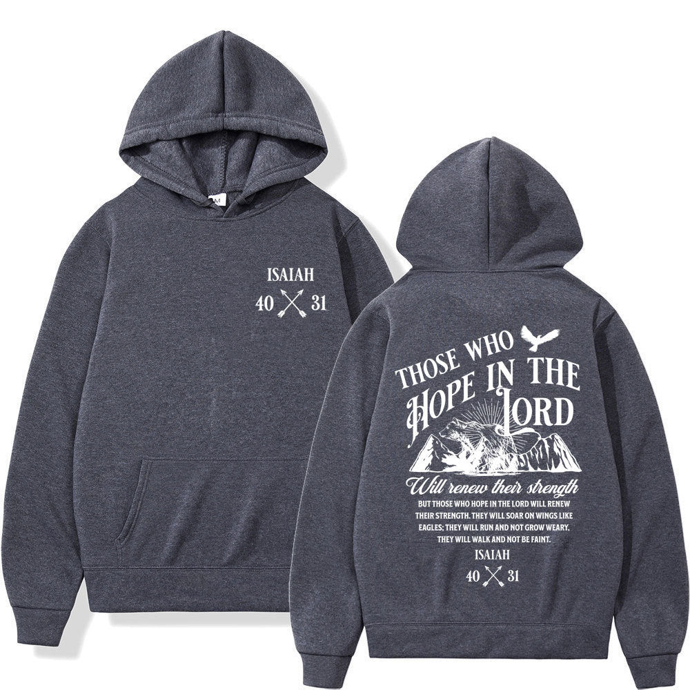 Christian Jesus Letters Print Hoodies Men Clothing